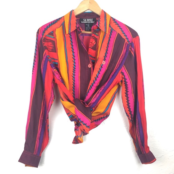 90s 100% Silk Shirt - Picture 2 of 8